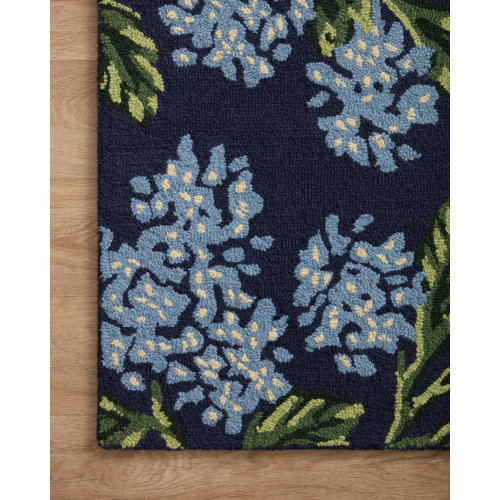 Rifle Paper Co. x Loloi Joie JOI04 Hydrangea Navy Rug Wayfair